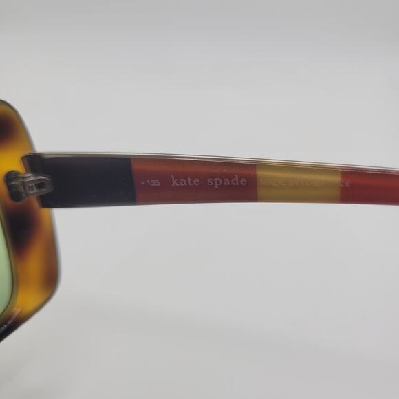 Kate Spade Sunglasses Womens Green Square Tortoise Shell Katherine Italy - Picture 4 of 6